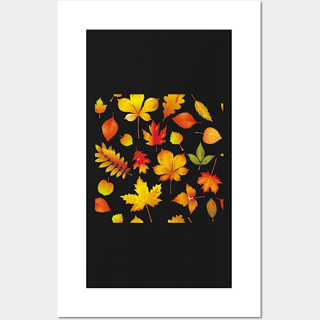 Beautiful Colorful Autumn Leaves Wall Art by CeeGunn